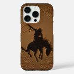 Brown Leather Look Wild West Rustic Cowboy iPhone 16 Pro Case