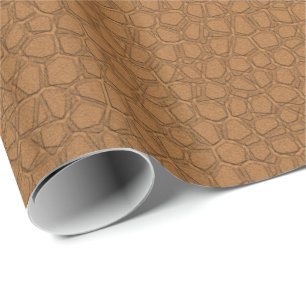 Brown Leather Look Wrapping Paper