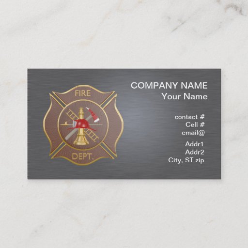 Customizable Brown leather maltese  firefighting cross business card templates