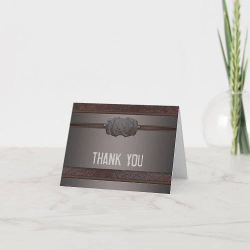 Brown Leather Metal Brown You Thank Cards