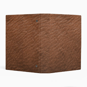 Brown leather mini binder