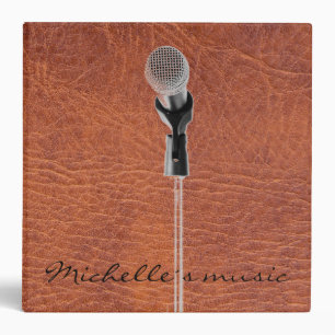 Brown leather music 3 ring binder