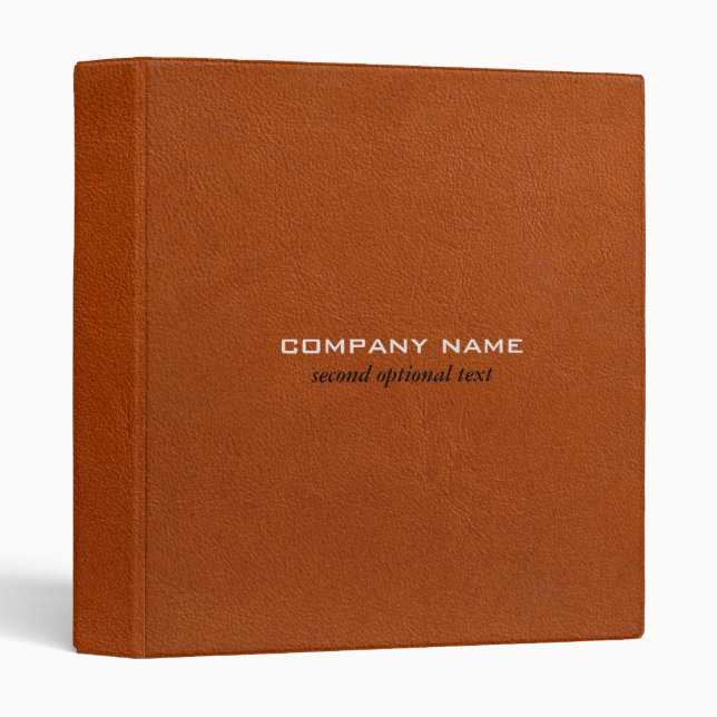 Brown Leather Pattern Simple Look Customized 3 Ring Binder (Front/Spine)