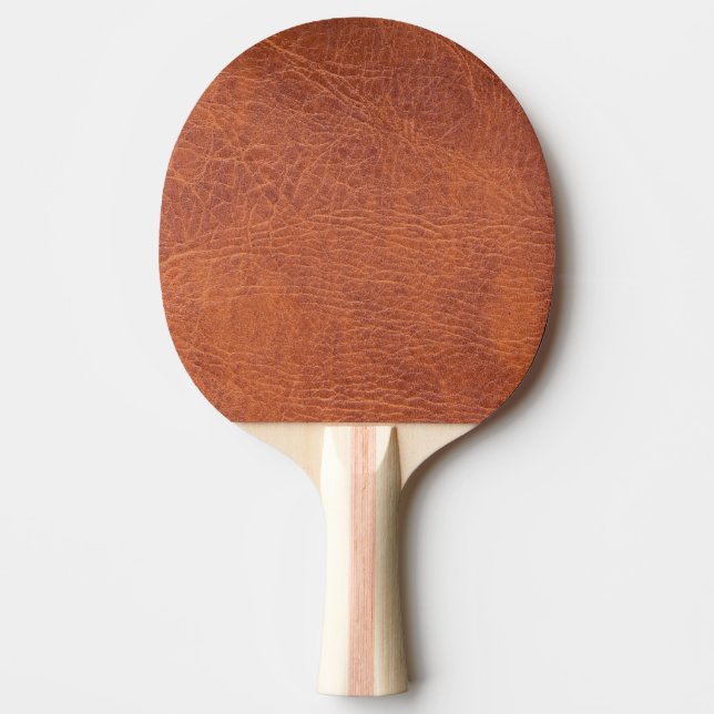 Brown leather Ping-Pong paddle (Front)
