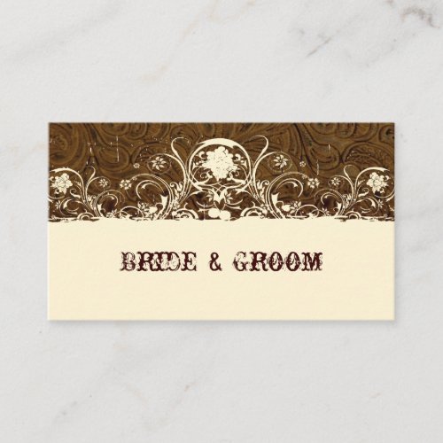 Brown Leather Place Cards Business Card Template