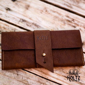 Brown Leather Pocketbook And Checkbook Wallet by holtzleather at Zazzle