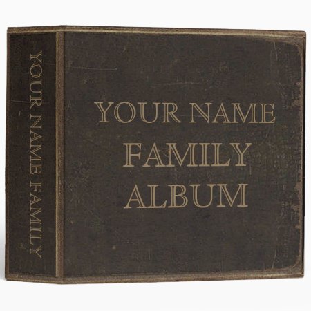 Brown Leather Print Family Album 3 Ring Binder