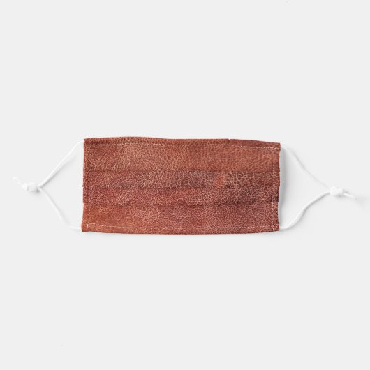 Brown Leather Print Pattern Adult Face Mask (Front, Folded)
