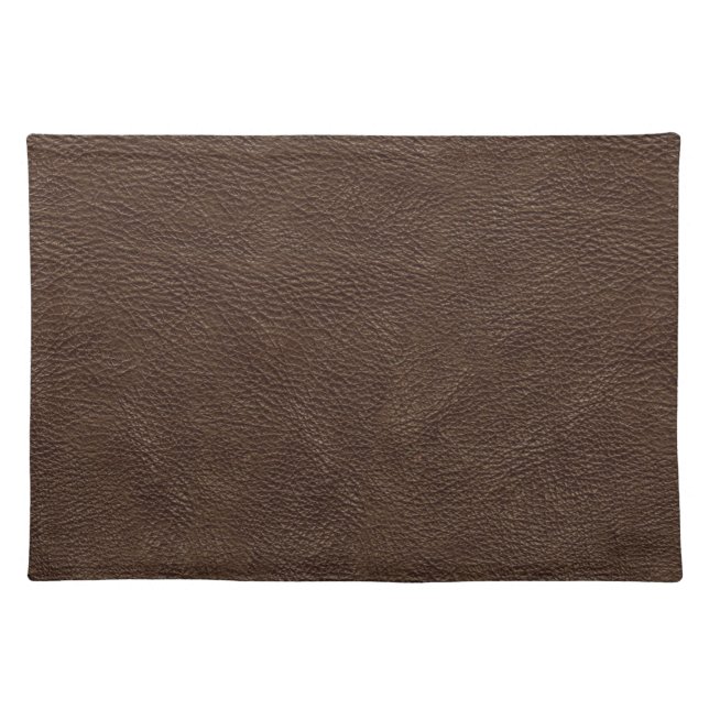 Brown Leather Print Texture Pattern Placemat (Front)