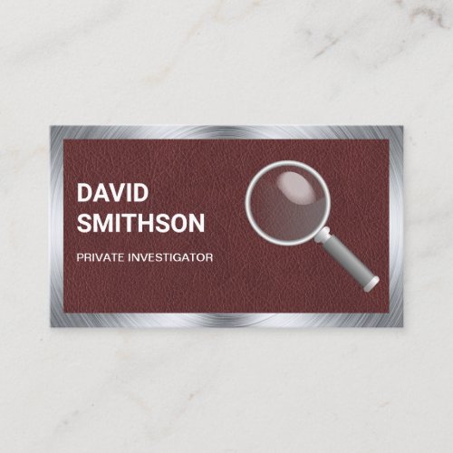 Brown Leather Private Detective Investigator Business Card