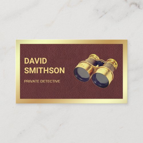 Brown Leather Private Investigator Detective Business Card