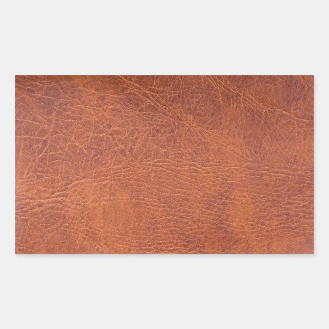 Brown leather rectangular sticker (Front)