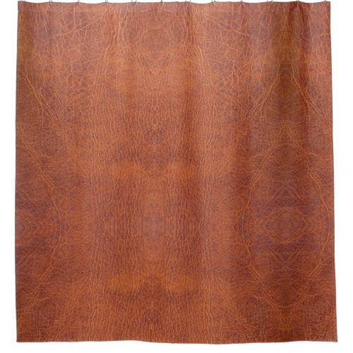 Brown leather shower curtain