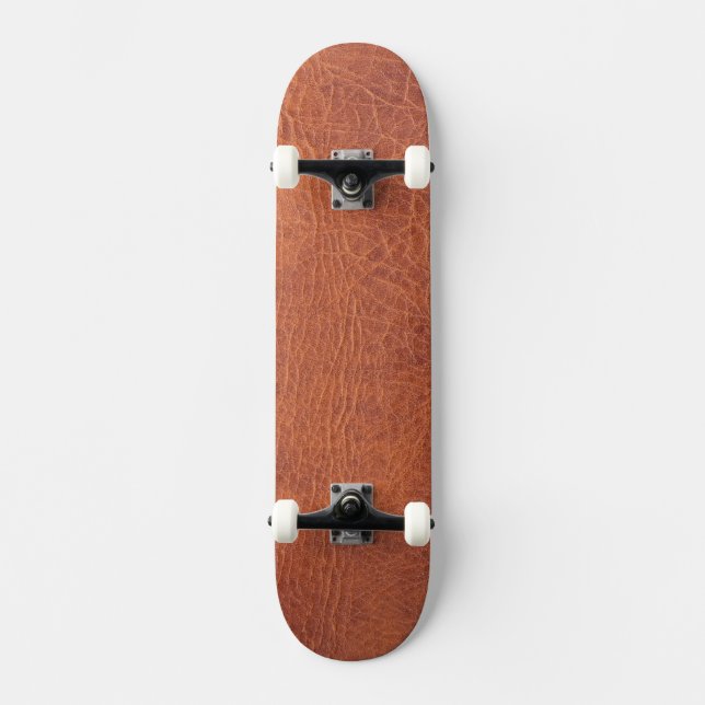 Brown leather skateboard deck (Front)