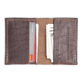 Brown Leather Slim Wallet (Open (Filled))