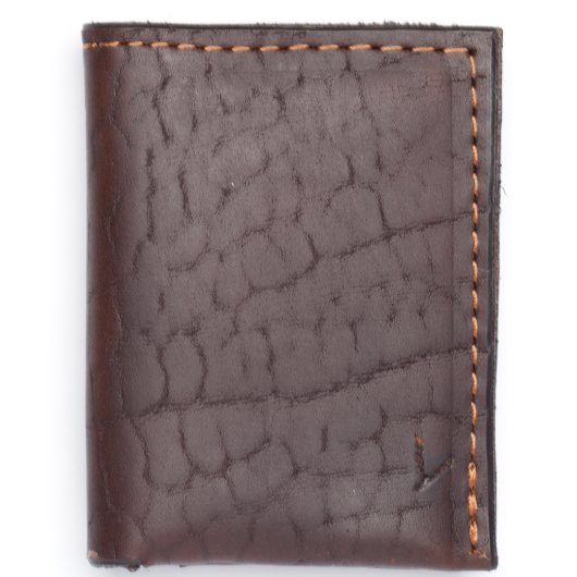 Brown Leather Slim Wallet (Folded)