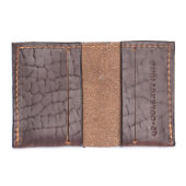 Brown Leather Slim Wallet (Open (Empty))