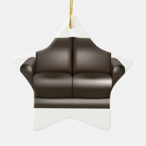 Brown leather sofa design ceramic ornament