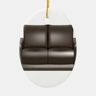 Brown leather sofa design ceramic ornament
