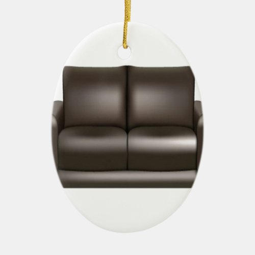 Brown leather sofa design ceramic ornament