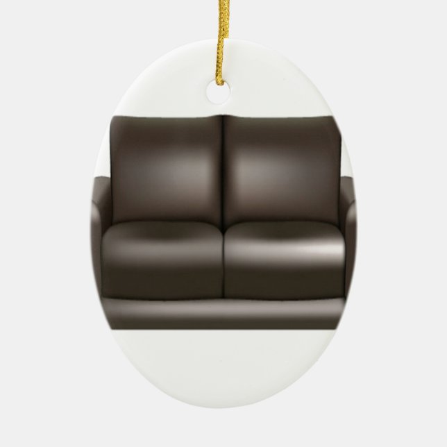 Brown leather sofa design ceramic ornament (Front)
