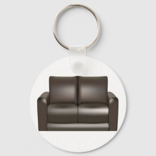 Brown leather sofa design keychain