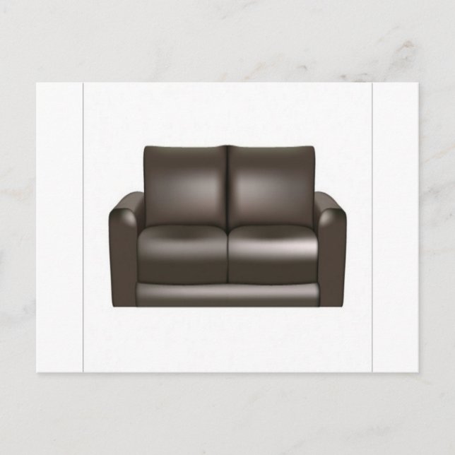 Brown leather sofa design postcard (Front)