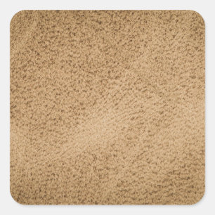 Brown leather square sticker