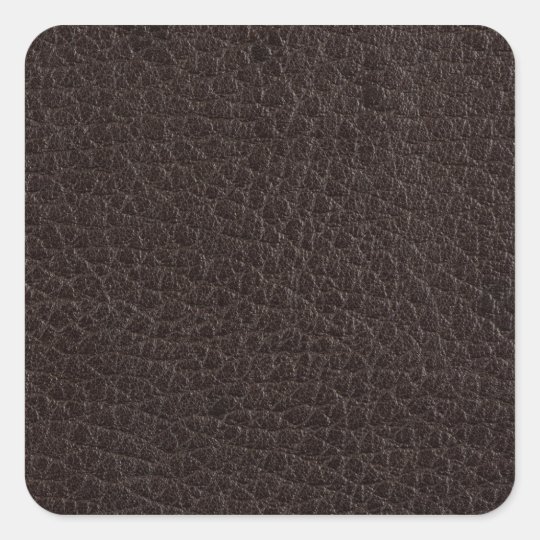 Brown leather square sticker