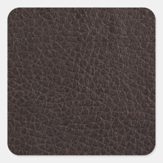 Brown leather square sticker