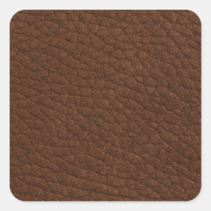 Brown leather square sticker