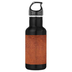 Brown leather stainless steel water bottle