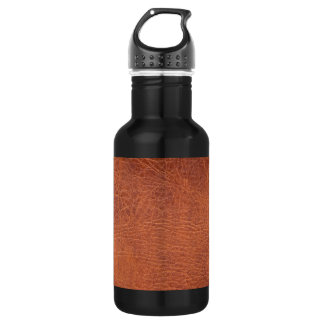 Brown leather stainless steel water bottle