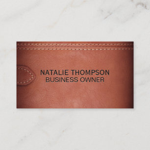 Brown Leather Strap Stitching Background Business Card