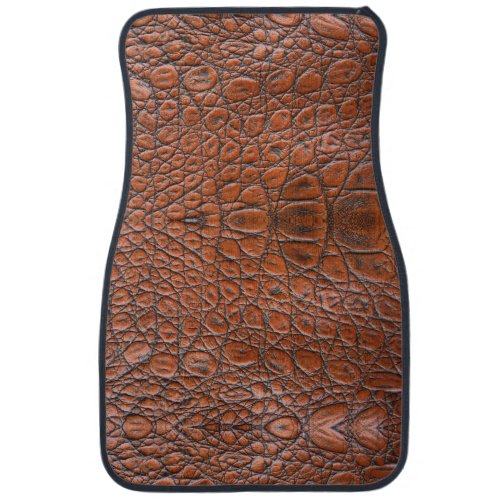 brown leather style car floor mat