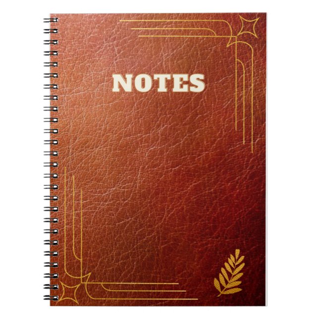 brown leather style  notebook (Front)