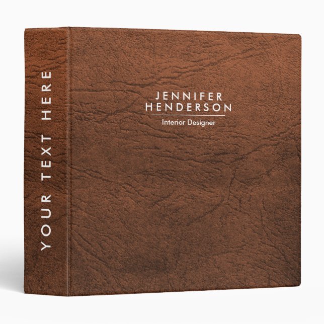 Brown Leather Texture 3 Ring Binder (Front/Spine)