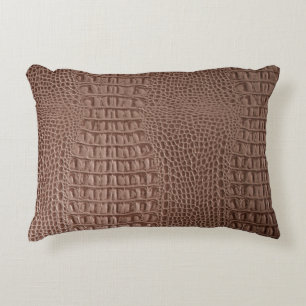 Brown leather texture background close up macroski accent pillow