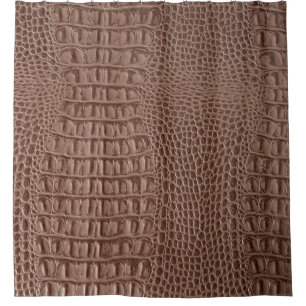 Brown leather texture background close up macroski shower curtain