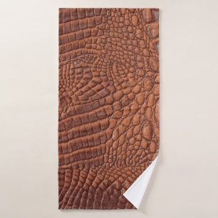 Brown leather texture backgrounddesign,fond,abstra bath towel