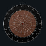 Brown Leather Texture Black Border Dart Board<br><div class="desc">A minimalistic design featuring a brown faux leather texture with a black circle border.</div>