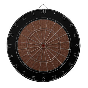 Brown Leather Texture Black Border Dart Board