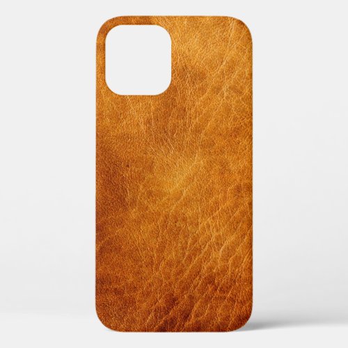 Brown leather texture iPhone 12 case