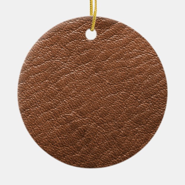 Brown leather texture ceramic ornament (Front)