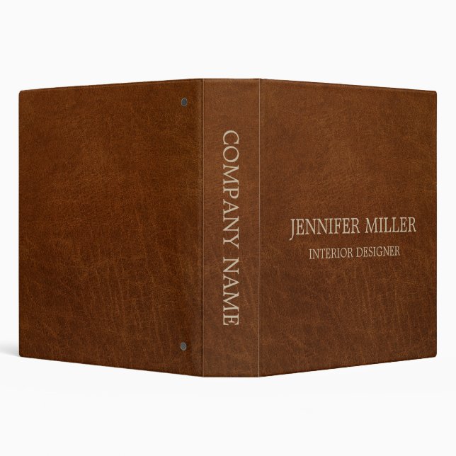 Brown leather texture customer design 3 ring binder (Background)