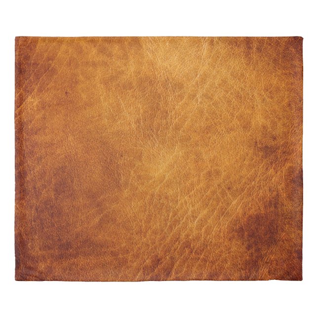 Brown leather texture duvet cover (Front)