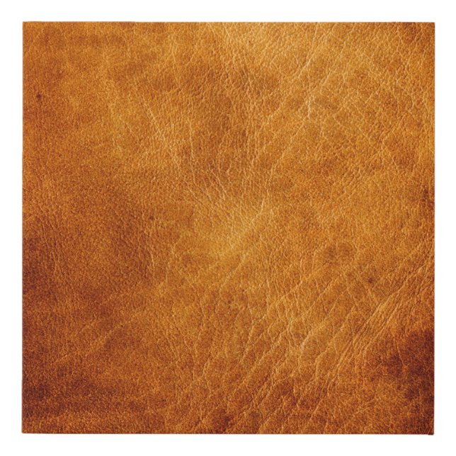 Brown leather texture faux canvas print (Front)