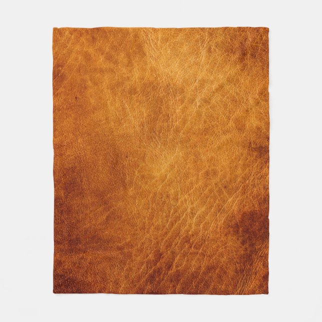 Brown leather texture fleece blanket (Front)