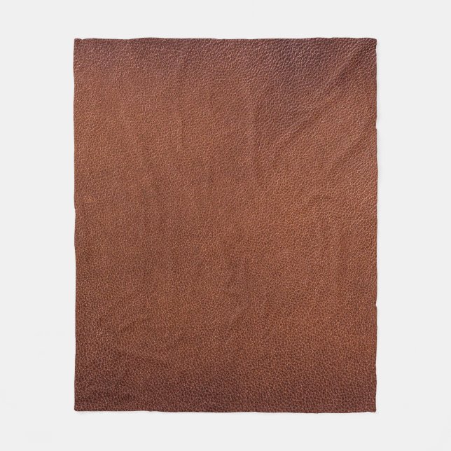 Brown leather texture fleece blanket (Front)