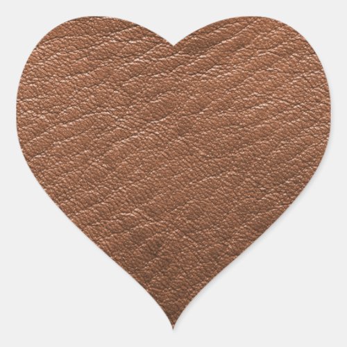 Brown leather texture heart sticker
